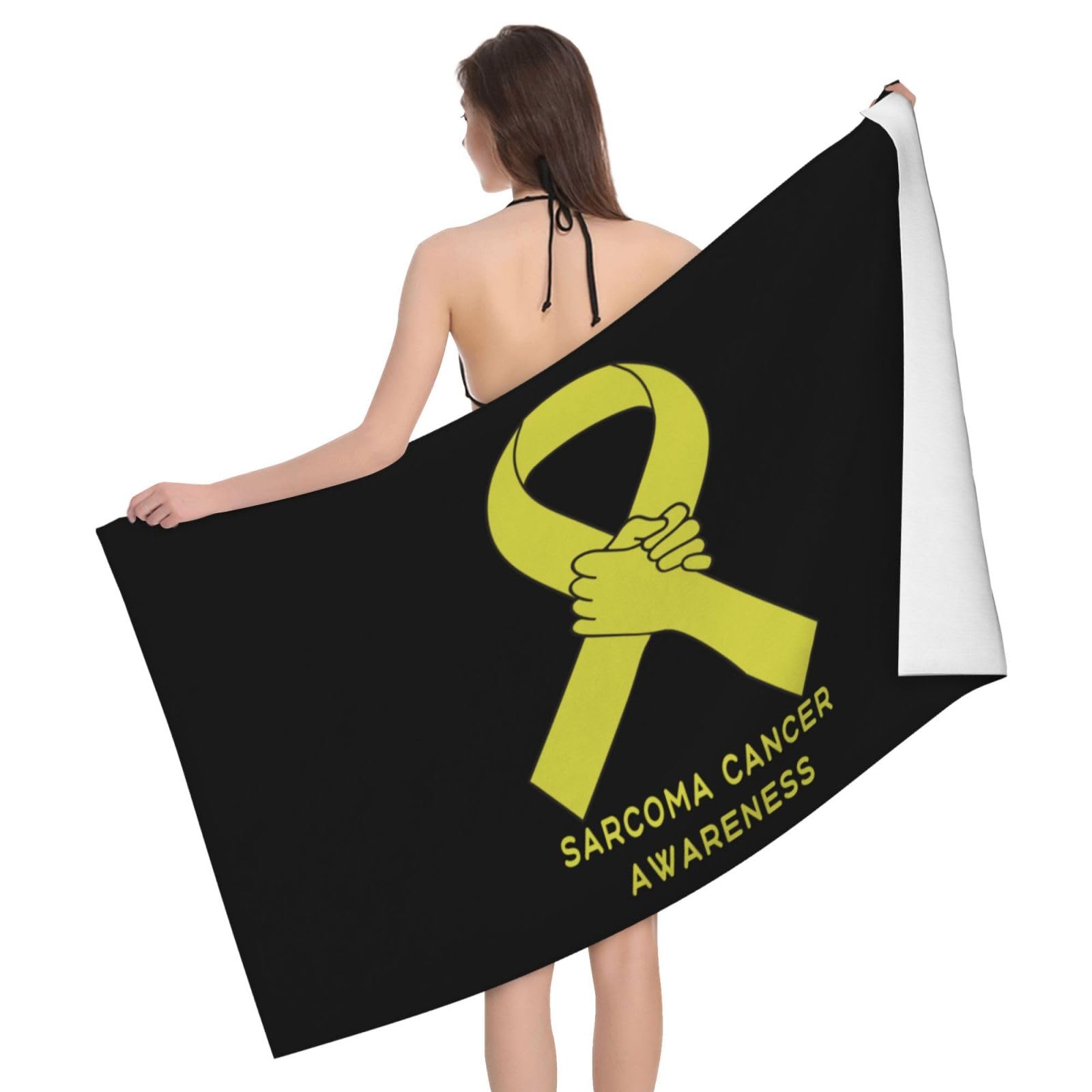 HLBSDM Microfiber Sarcoma Cancer Awareness Beach Towel Quick Dry Soft Sand Free Beach Towels for Pool Swim Beach Lightweight Thin Towels