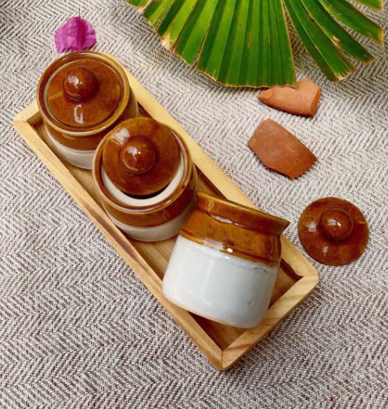 Buy Rudra Crystal Products Ceramic Pickle Handi Pickle jar, Storage Jar