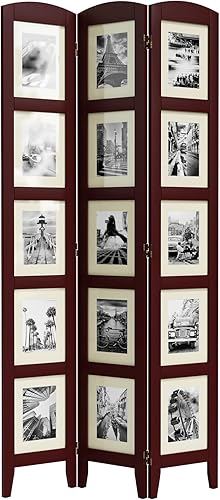 SZQINJI Divisor de habitación de 3 paneles, divisor de madera maciza para separación de habitaciones para marco de fotos de 8 x 10 pulgadas con