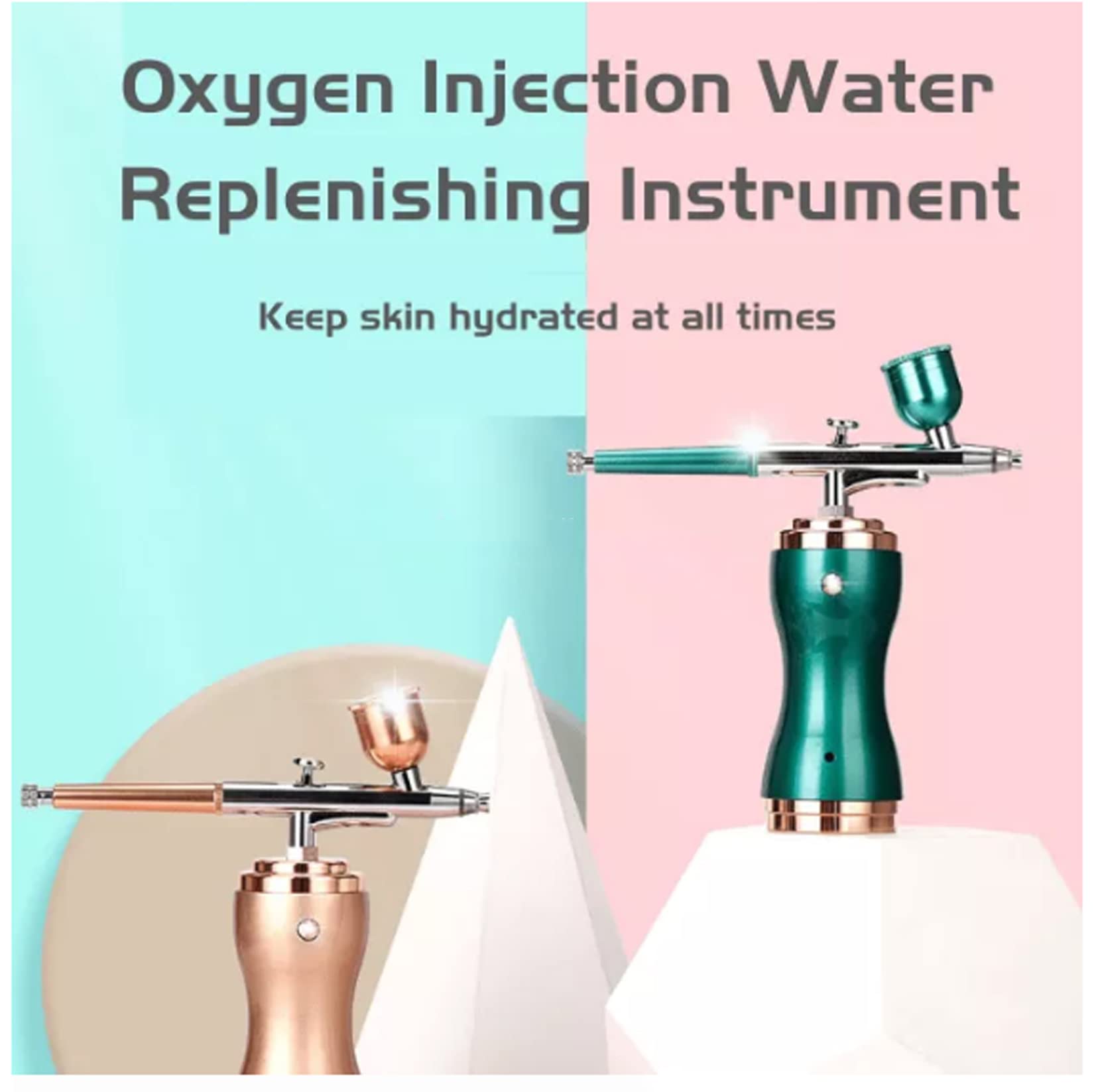 Nano Strumento di Bellezza per Ossigeno, ossigenoterapia Macchina per Il Viso con Ossigeno Strumento per la Bellezza della casa per Il Viso Portatile Introduttore idratante, Blu