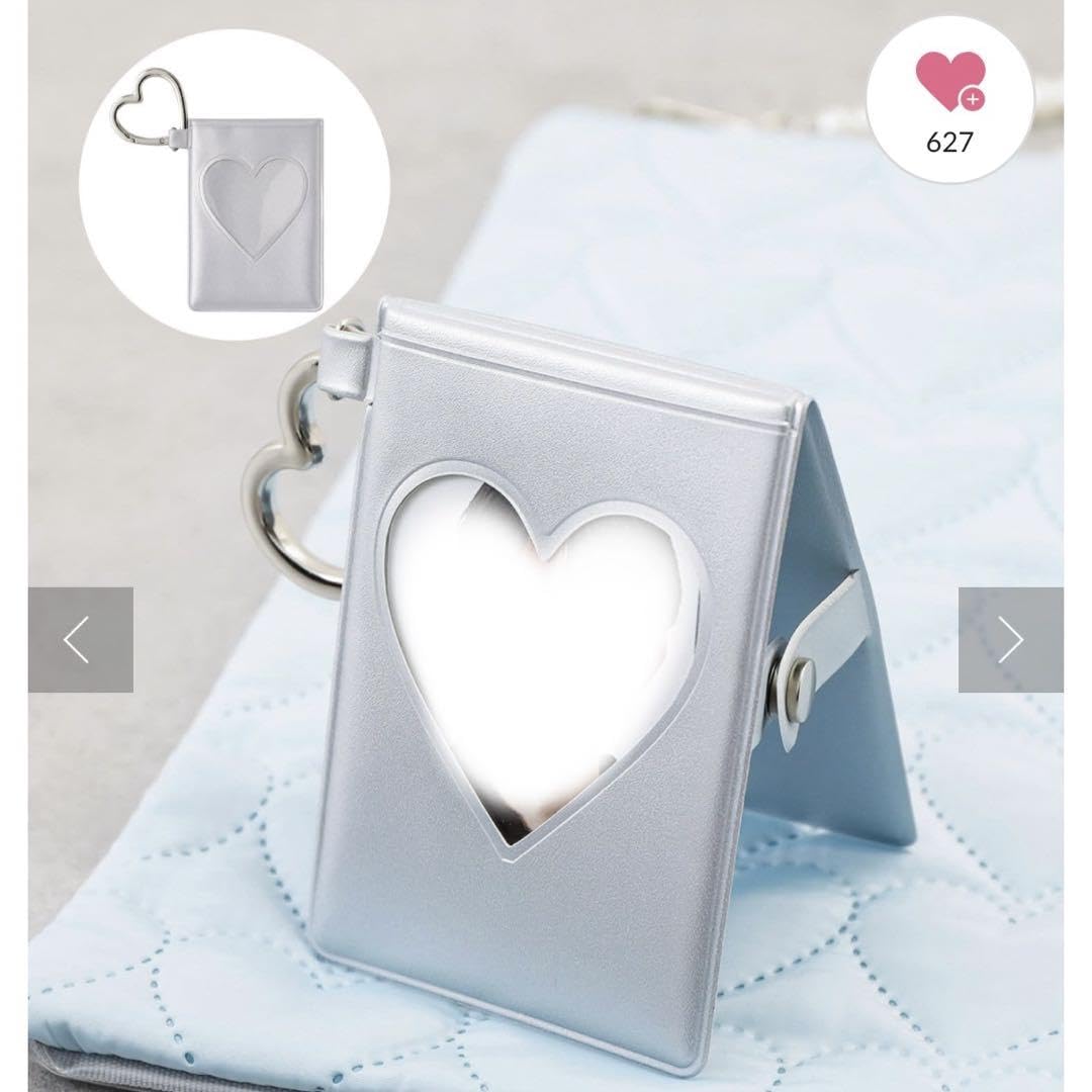 Amazon | 3coins トレカ トレカケース ハート シルバー 折りたたみ式
