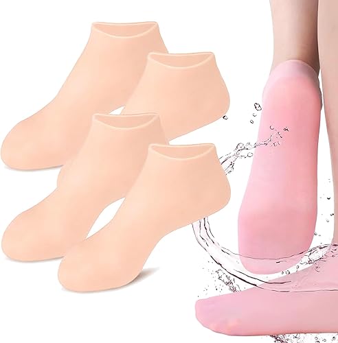 6 pares de calcetines de silicona para pedicura y spa de pies, calcetines de silicona para pies secos y agrietados, calcetines de goma, calcetines