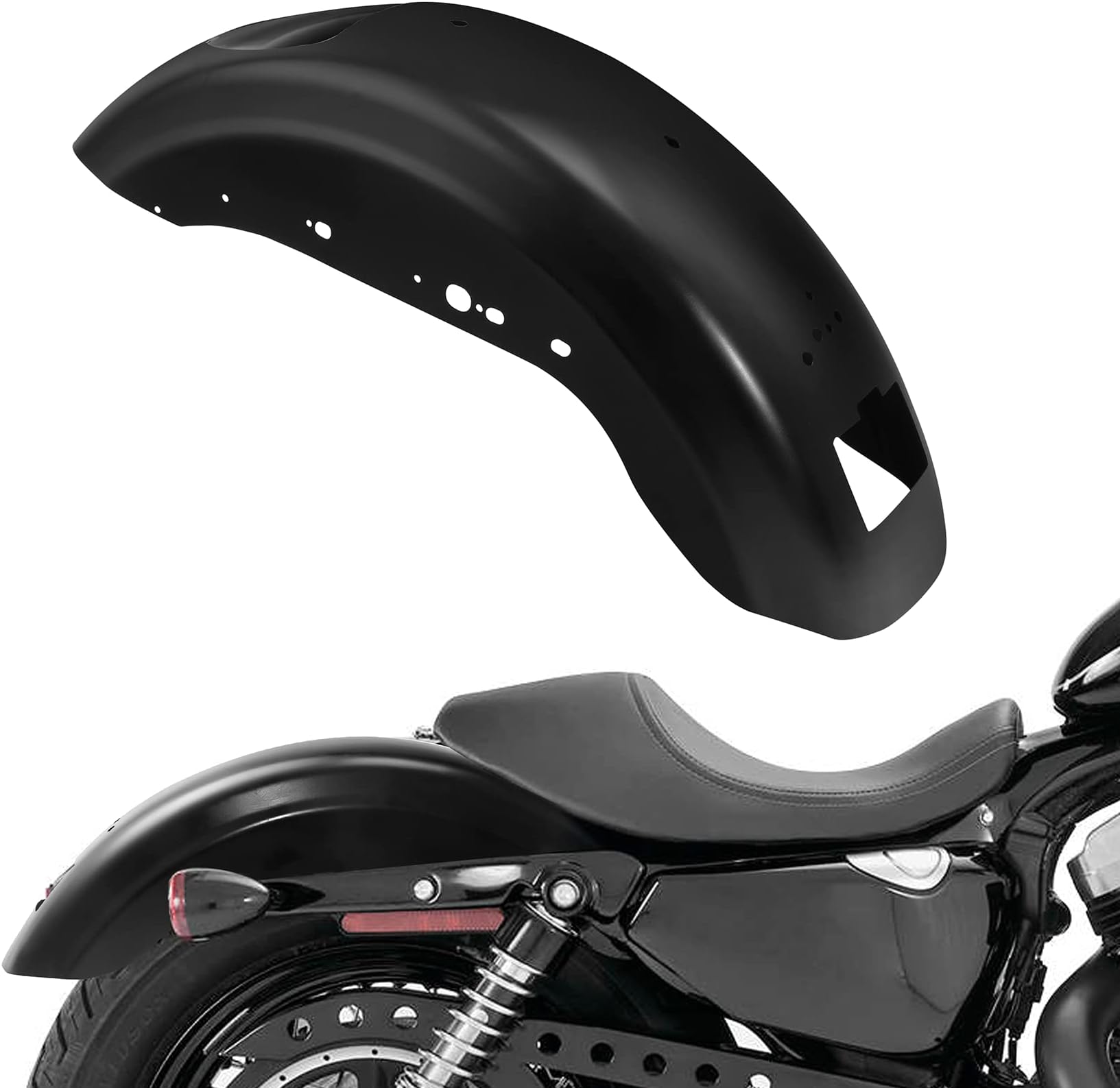Alamor Moto Arrière Passager Pouf Pad Seat Noir Pour Harley