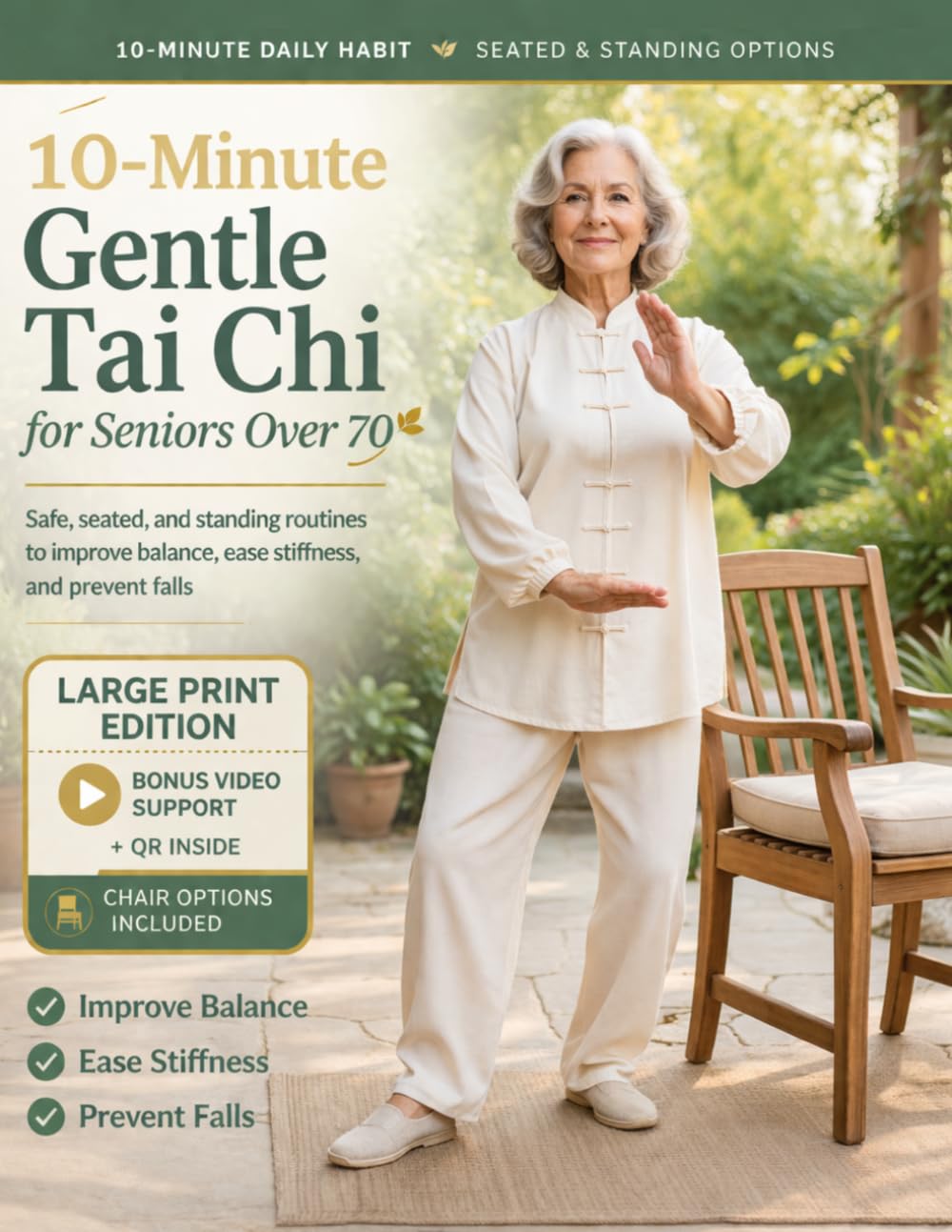 10-Minute Gentle Tai Chi for Seniors Over 70: Safe, Simple Daily Routines to Improve Balance, Ease Stiffness, Prevent Falls, and Move with Confidence