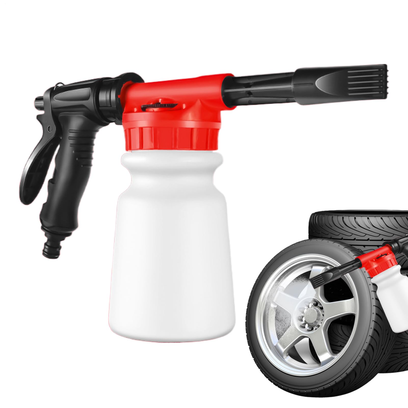 Canon à mousse de tuyau à eau 1L pour le lavage à main de voiture et nettoyage de jardin