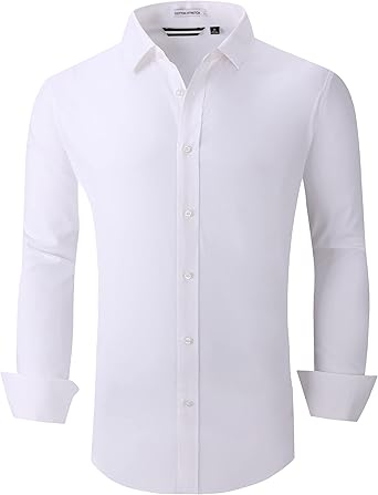 Alex Vando Mens Dress Shirts Regular Fit Long Sleeve Stretch Business Dress Shirts for Men