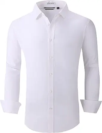 Alex Vando Mens Dress Shirts Regular Fit Long Sleeve Stretch Business Dress Shirts for Men