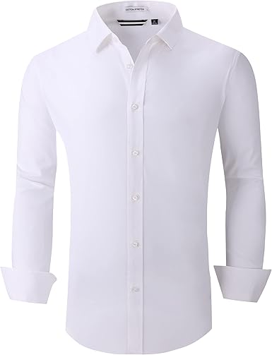 Alex Vando Mens Dress Shirts Regular Fit Long Sleeve Stretch Business Dress Shirts for Men