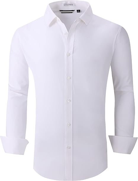 Alex Vando Mens Dress Shirts Regular Fit Long Sleeve Stretch Business Dress Shirts for Men
