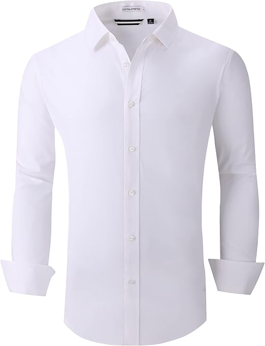 Alex Vando Mens Dress Shirts Regular Fit Long Sleeve Stretch Business Dress Shirts for Men