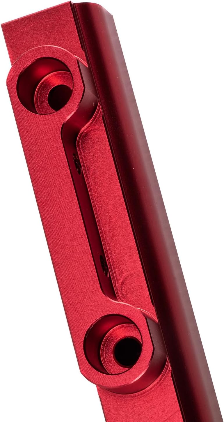 Red Fuel Rails for 1988-2006 Jeep Cherokee XJ Wrangler TJ YJ Billet Aluminum Performance Fuel Rail 1989 1990 1991 1992 1993 1994 1995 1996 1997 1998 1999 2000 2001 2002 2003 2004 2005