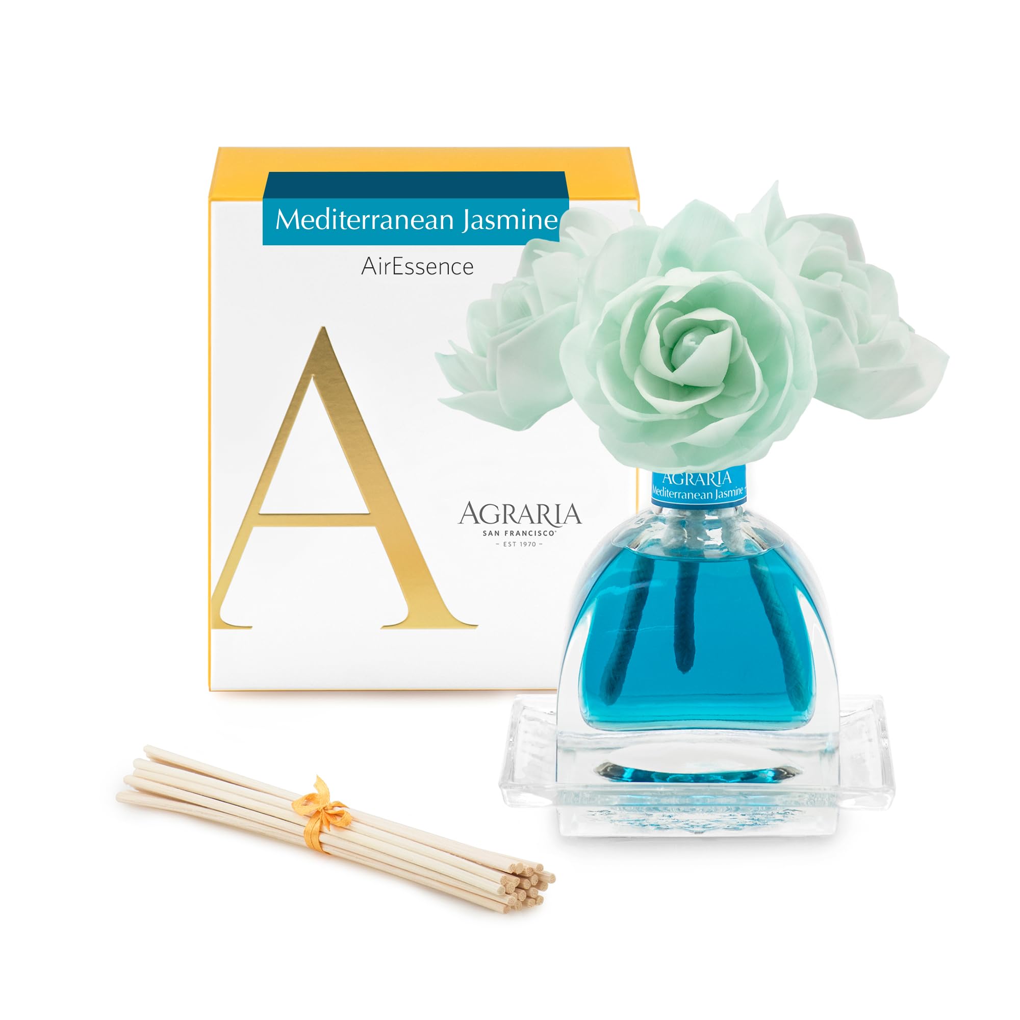 AGRARIA AirEssence Zestaw dyfuzorów do kwiatów i trzciny, ręcznie wykonany dyfuzor zapachowy z kwiatów i trzciny, dyfuzor zapachowy, zestaw upominkowy na każdą okazję