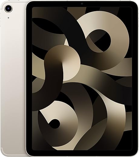 Apple iPad Air (5th Generation): with M1 chip, 27.69 cm (10.9″) Liquid Retina Display, 256GB, Wi-Fi 6 + 5G Cellular, 12MP front/12MP Back Camera,…