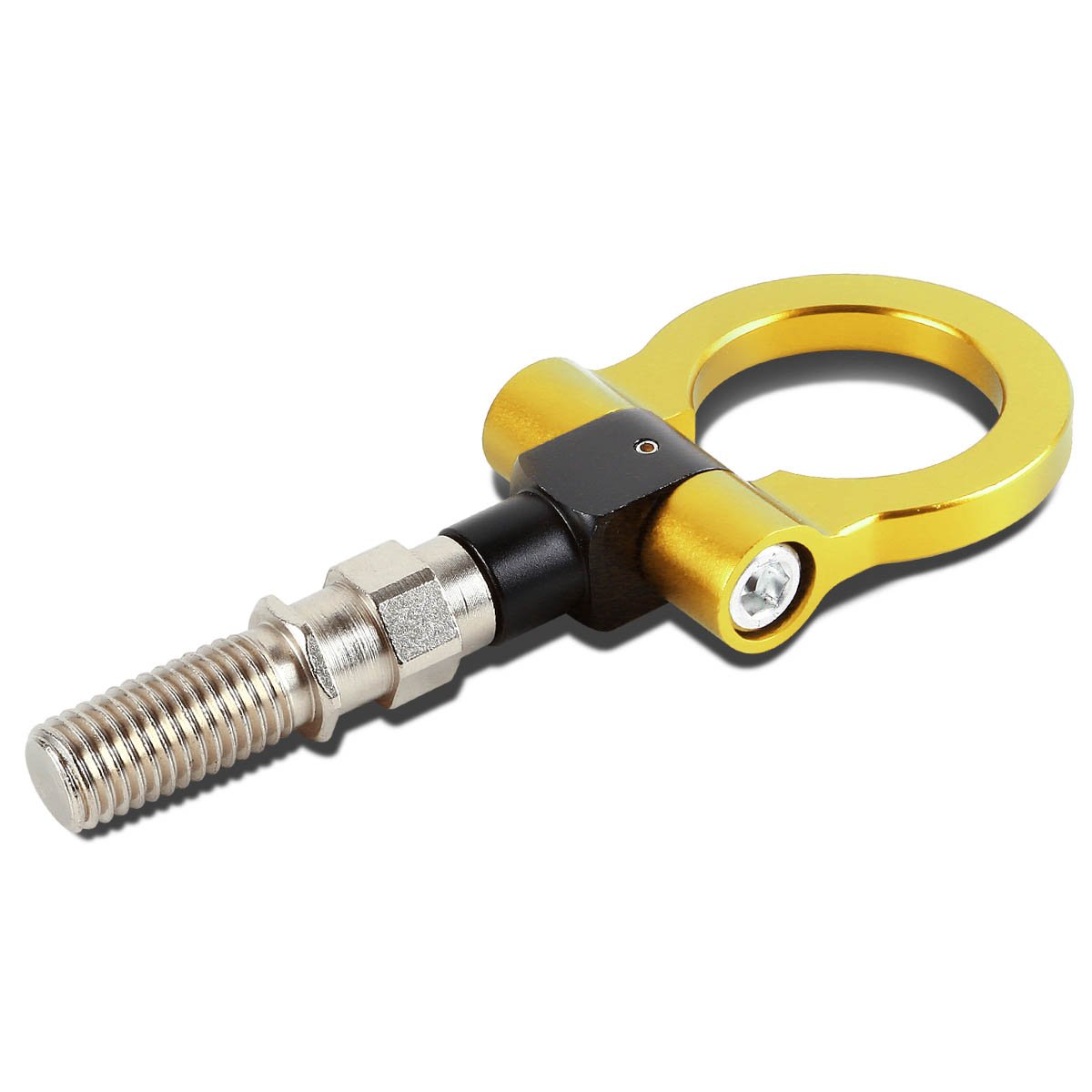 DNA MOTORING Gold Aluminum Front/Rear Japanese Car Trailer Tow Hook Ring Kit - M18 x 2.5, Compatible with 06-11 Honda Civic 10-14 Insight / 16-21 CX-3 13-24 CX-5, THK-JDM-GD