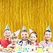 2 Pack 3.2ft x 8.2ft Gold Metallic Foil Curtains, Big Laser Glitter Fringe Rain Curtain Photo Booth Backdrop Tinsel Curtain Streamer for Birthday Wedding Graduations Christmas Event Party Supplies