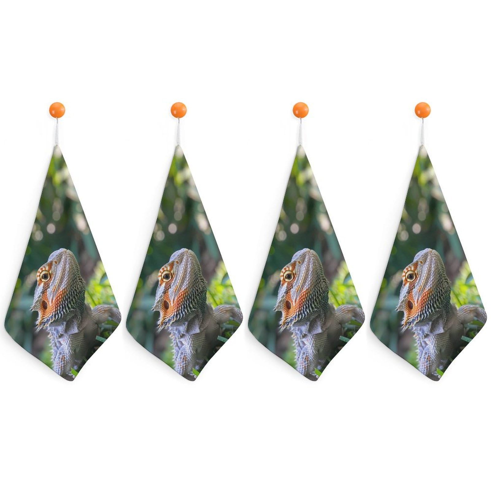 TXFBTRFSA Bearded Dragon Lizard Animal Hand Towels with Hanging Loop Kitchen Towel Handkerchiefs Cleaning Cloths