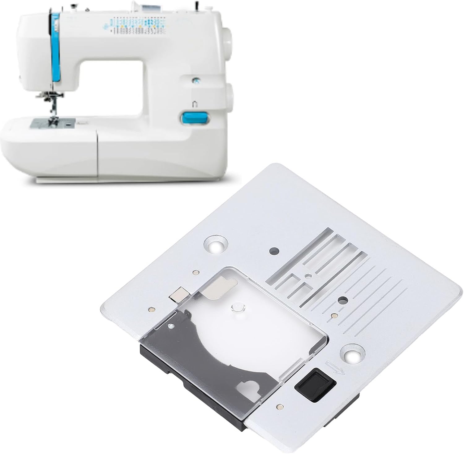 Straight Stitch Needle Plate from another angle next to a sewing machine