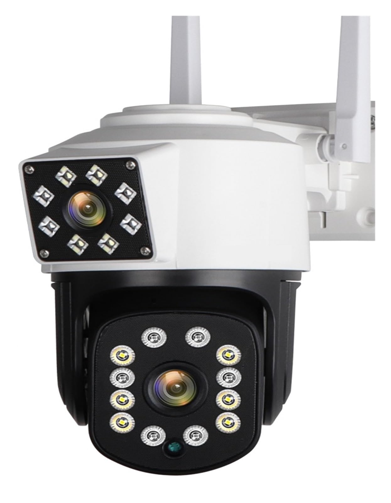 CVFRDD 4MP Camera Outdoor Dual-Lens Dual-Screens Auto Tracking 2-Way Talk PTZ Waterproof P2P CCTV Camera Support NVR/DVR(4MP WIFI Add 64G TF)