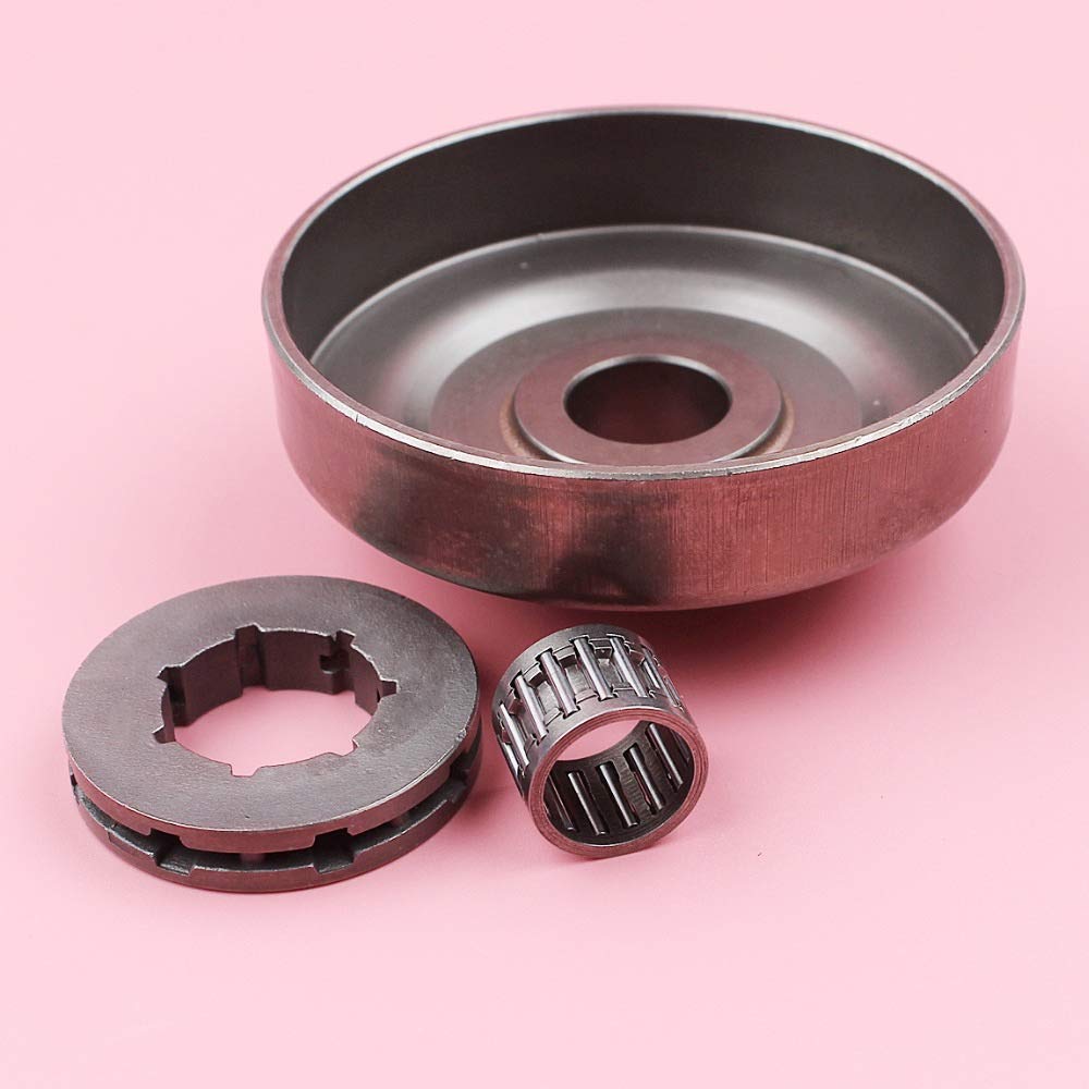 HAOHAO Embrague del Tambor 325 8 Dientes 19 mm Piñón Lamer Cojinete de Agujas Kit Compatible with Husqvarna 50 51 55 154 254 de la Motosierra Repuesto