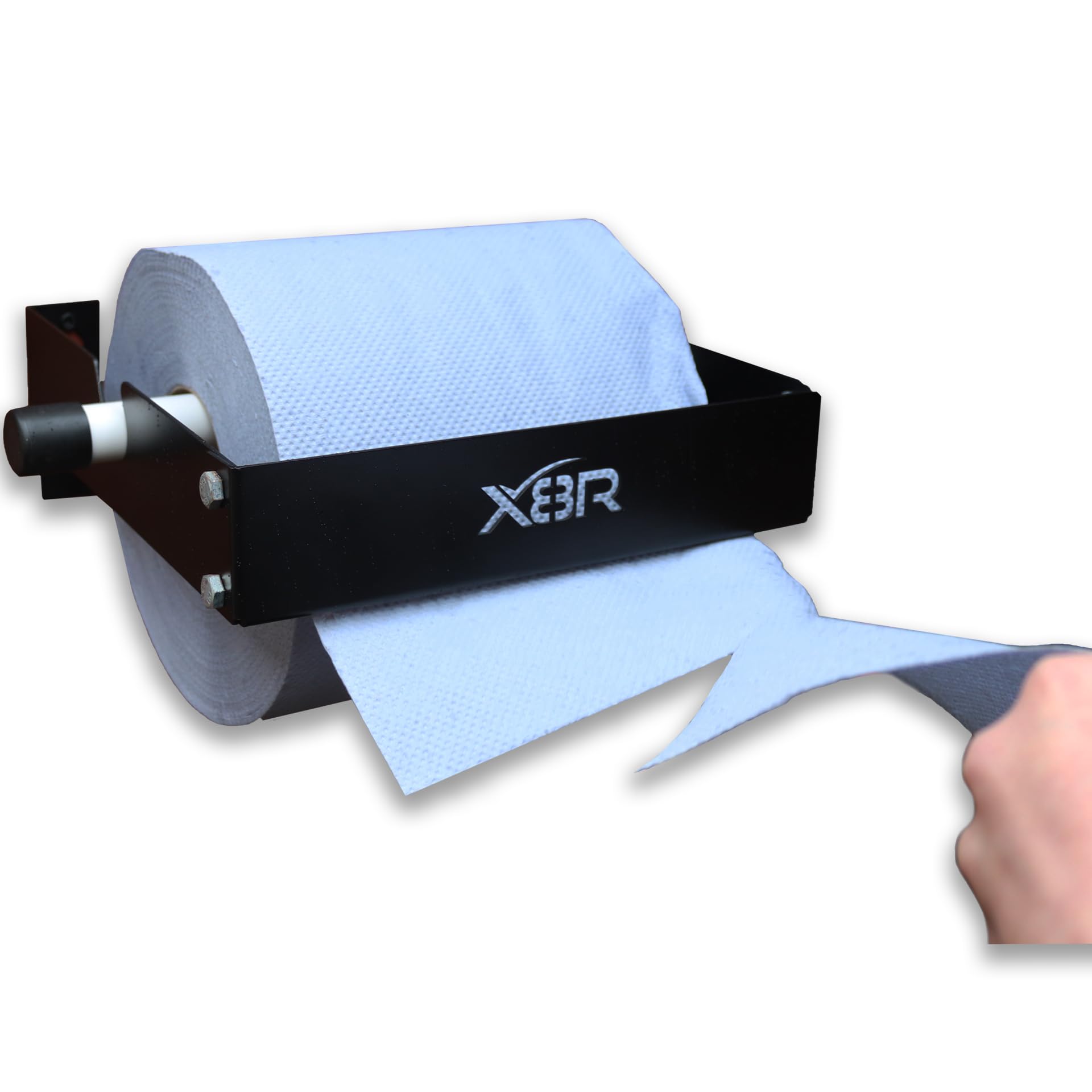 Resistente Azul Rollo Papel Toalla Dispensador Soporte para Montaje en Pared Soporte Taller Acero Negro