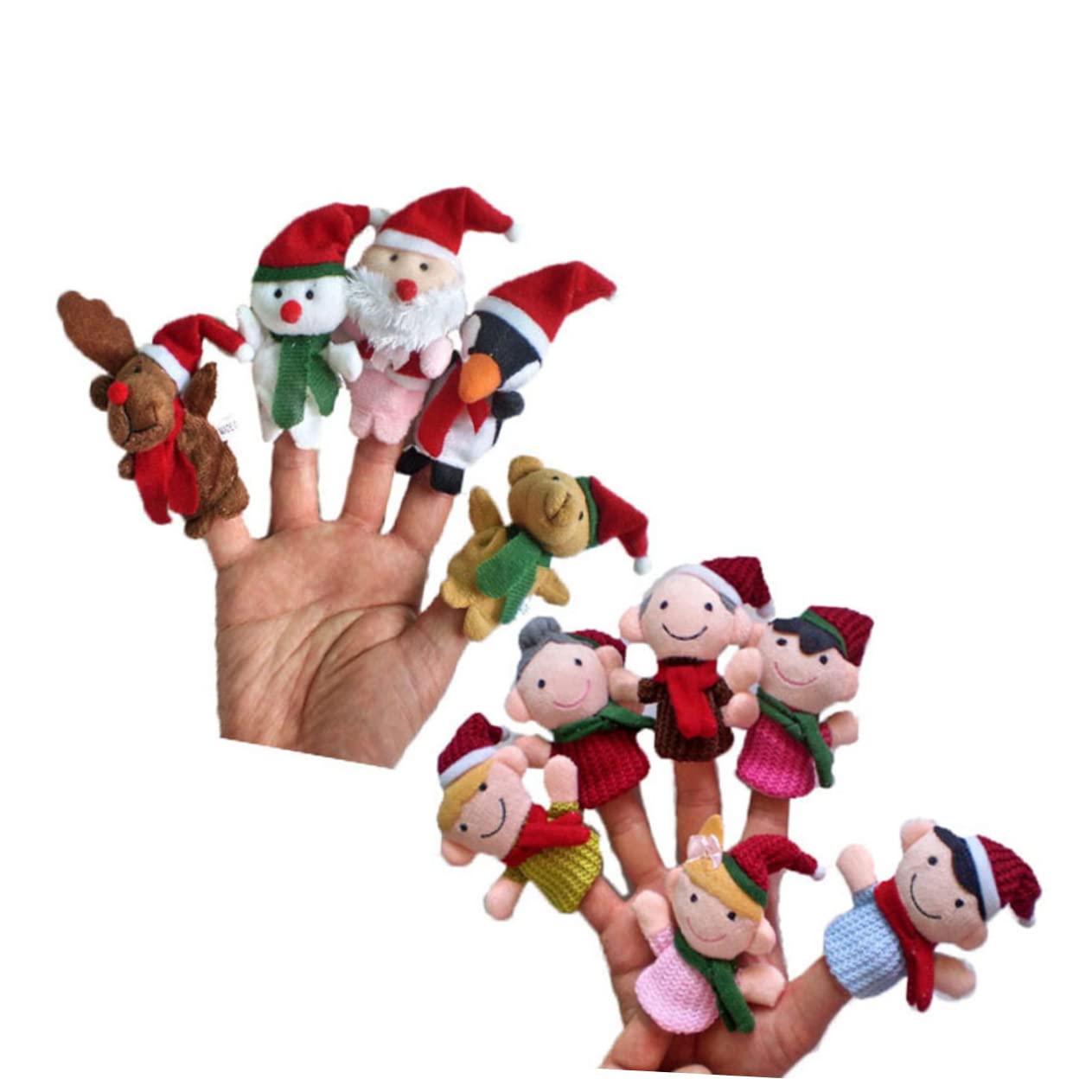 TOYANDONA 33piezas Muñecos De Dedos De Navidad Animales y Familiares De Peluche para Juguetes Educativos para Cuentos rol