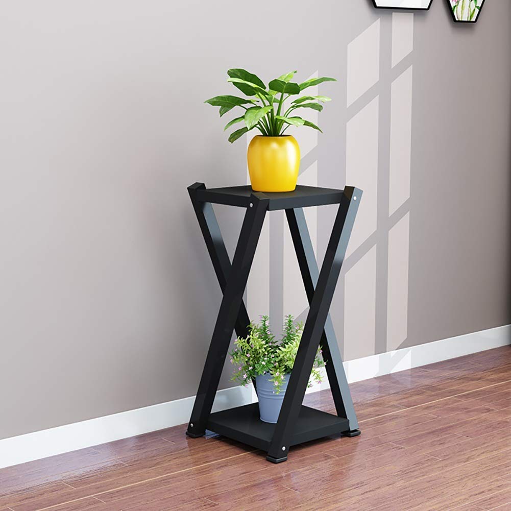 Crafter Flower Pot Flower Stand,for Indoor Outdoor Balcony Living Room Bedroom Study Office Black Classic Tall Plant Stand, 2-Tier Flower Pot Holder Rack Planter Supports for Garden Home, (B085PY1N8T) Amazon Price History, Amazon Price Tracker