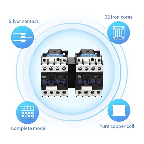 Miniatura 9 de ATO Contactor de CA de enclavamiento mecánico de 12 amperios, 3 polos o 4 polos (bobina de CA de 48 V, auxiliar 3NO+2NC, posición media)