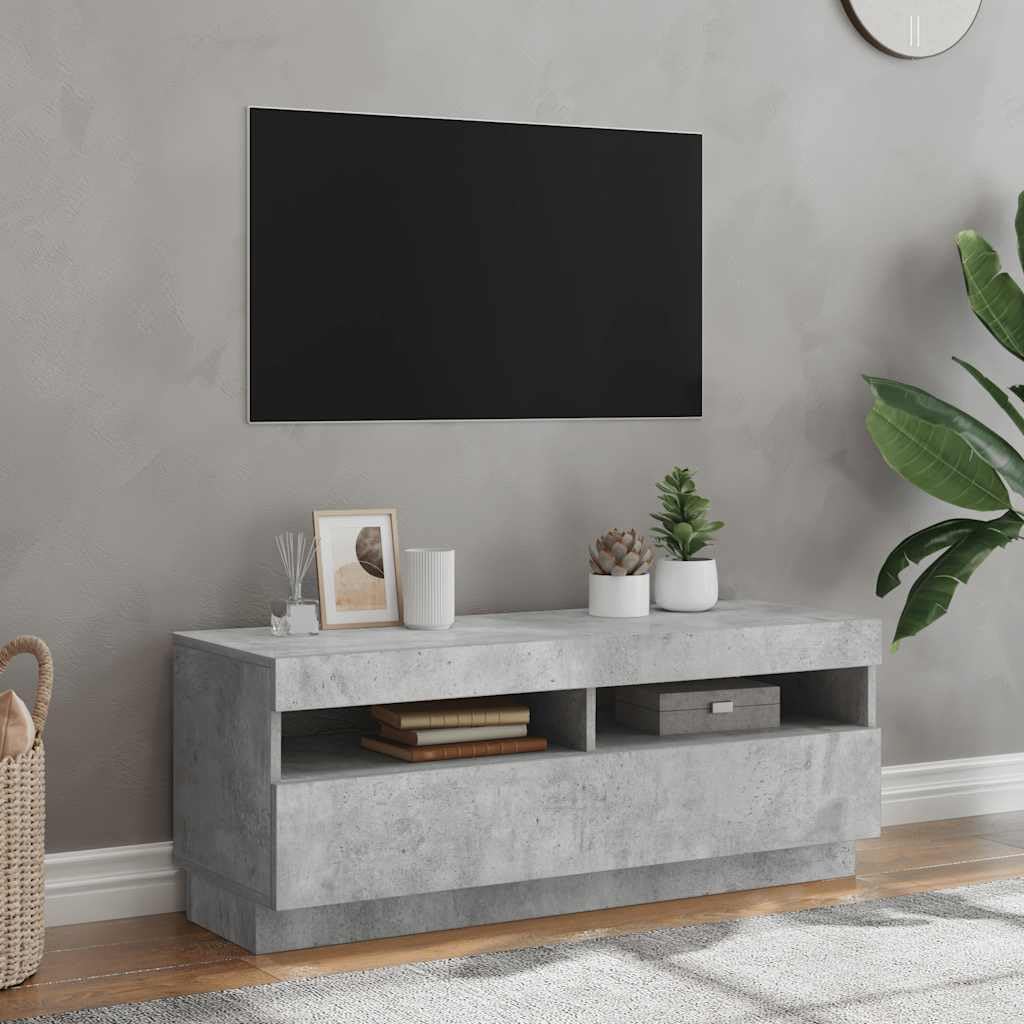 VitaXL TV Stante con Luci LED Grigio Concreto - Dettaglio