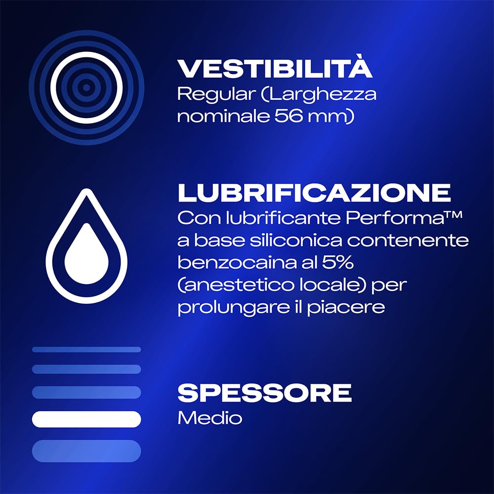 Durex Preservativi Lunga Durata, Preservativi Ritardanti per Lui, 100 preservativi, 10 Confezioni da 10 Profilattici