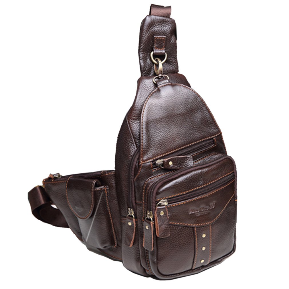 leather sling chest bag