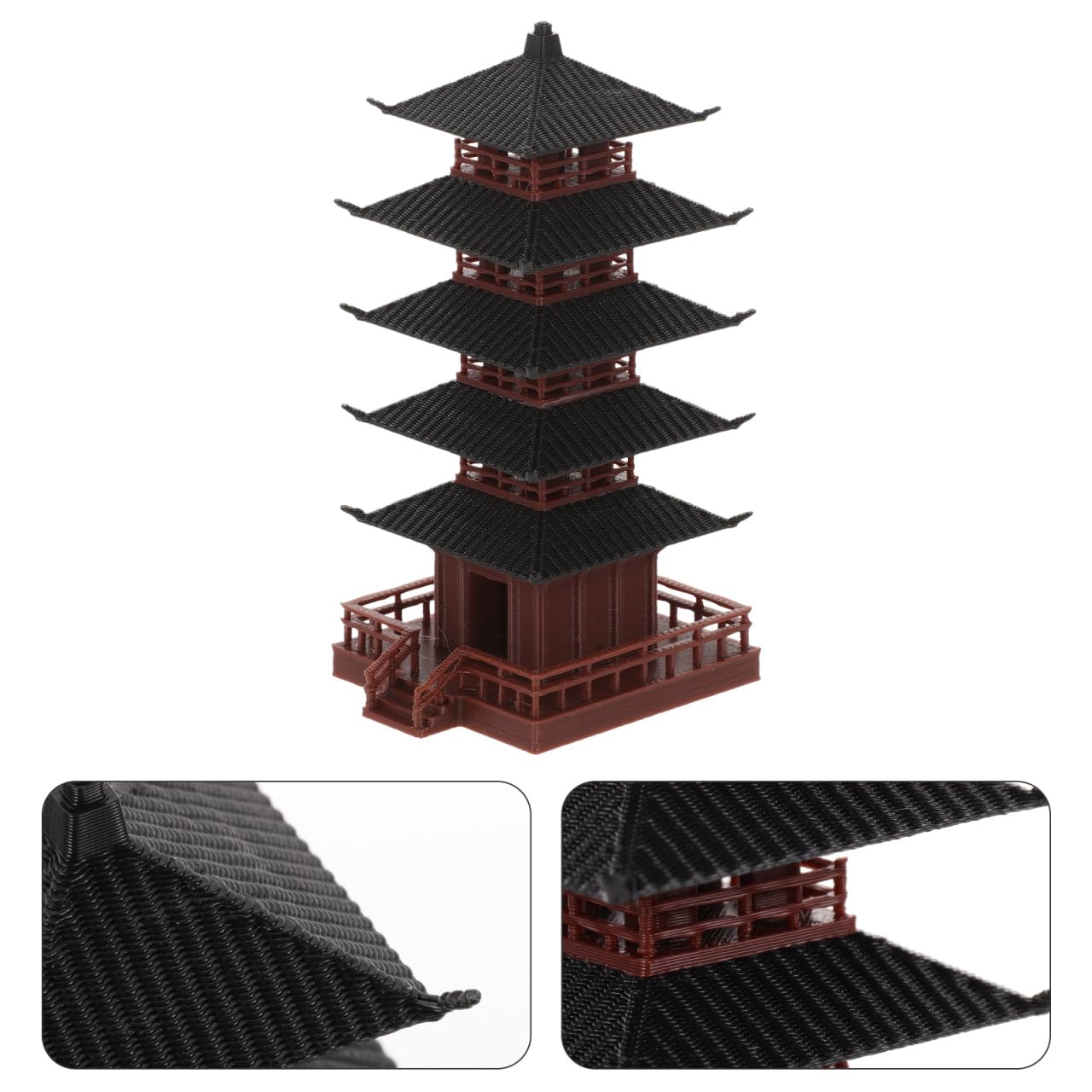 Happyyami Chinese Tower Statue Miniature Pagoda Ornament for Aquarium and Garden D Cor Compact Desktop Micro Landscape Decoration with Ancient Temple Design - Image 4