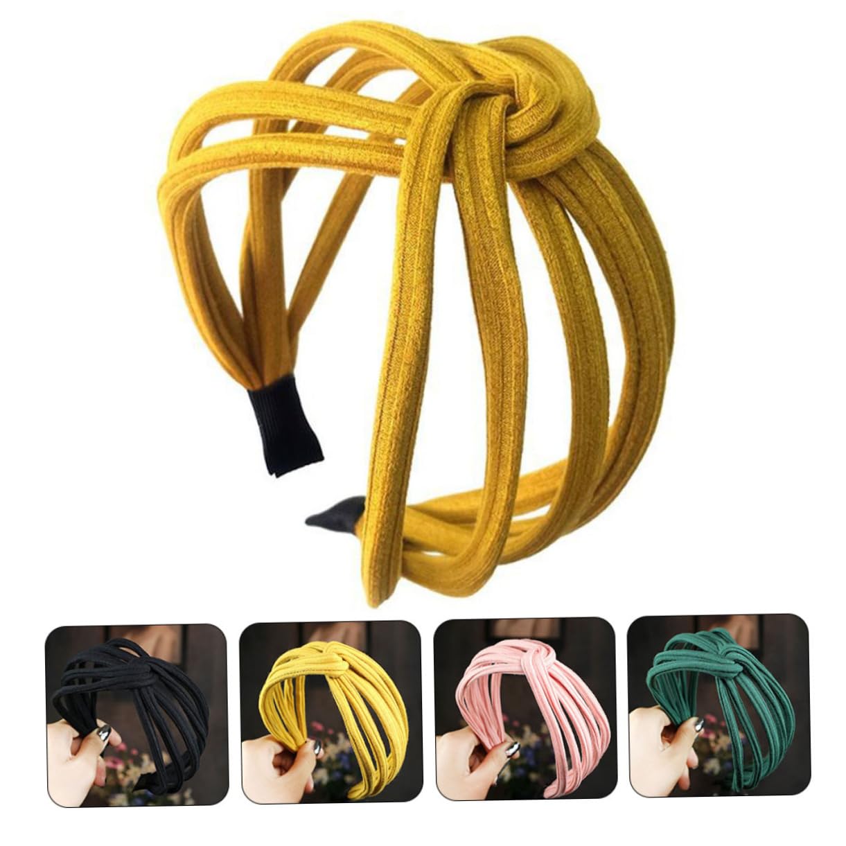 Diadema Ancha de Tejido Nudo Cruzado para Mujer, 6 Piezas | Estilo Elegante y Dulce, Fácil de Poner, Adecuado para Escuela y Bodas, Accesorio Práctico