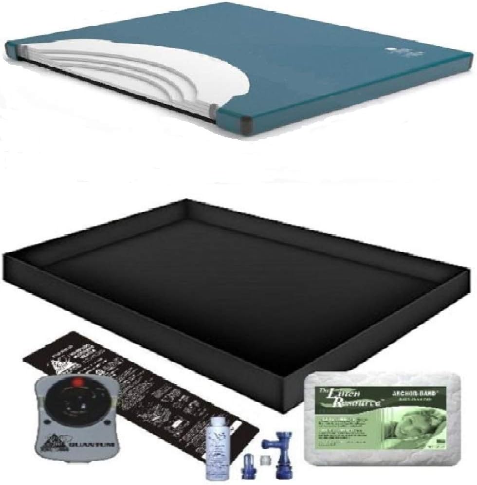 US 90% WAVELESS WATERBED Mattress/Liner/Heater/Pad/Fill Drain/Conditioner KIT (California King 72x84 1US4000B1)