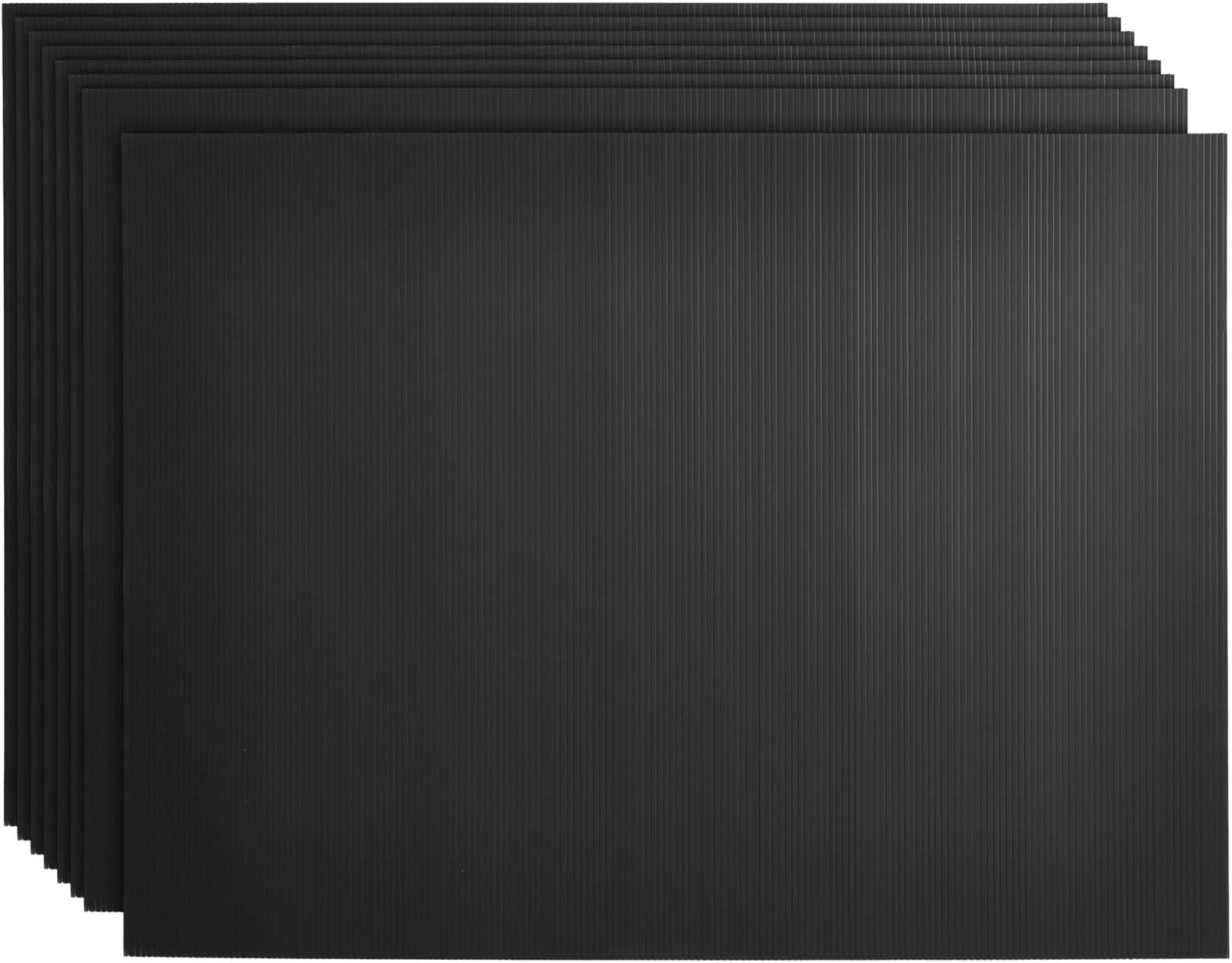 - Juvale Corrugated Plastic Board - 18 x 24 in, Black, 8-Pack - Smooth Surface Sheets for Yard Signs & Poster Boards - Printable Blank Panels for Lawn Displays & Crafts