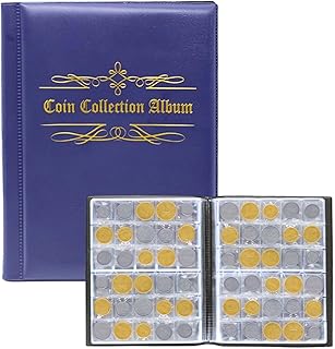480 Stück münzen aufbewahrung, Münzalbum Münzsammlung Münzen Sammelalbum Euro Münz Aufbewahrung für Münzen 25mm, coin album,aufbewahrung für münzen (Blau)