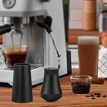 Onezebra Agitador de café Espresso,WDT Distribution Tool,Aguja Espresso Blender,Coffee Distributor Tamper con Soporte,5agujas herramientas de distribución de espresso de0,4mm,manipulador de agitación1