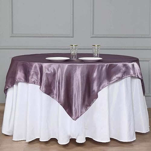 Efavormart - Paquete de 5 manteles cuadrados de satén de 60 pulgadas para bodas, catering, fiestas, decoración de mesa, color rubor