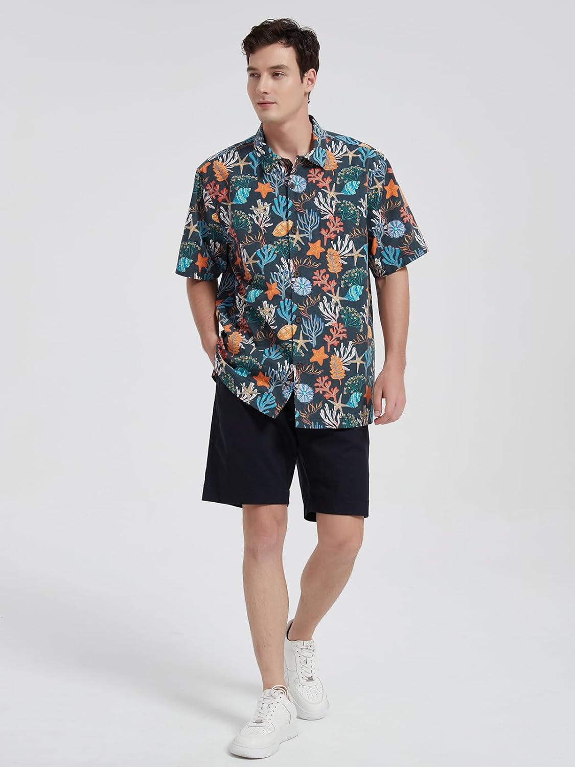 Men's Hawaiian Shirts Short Sleeve Casual Button Down Shirt for Men Tropical Holiday Cotton Linen Shirts - Image 6