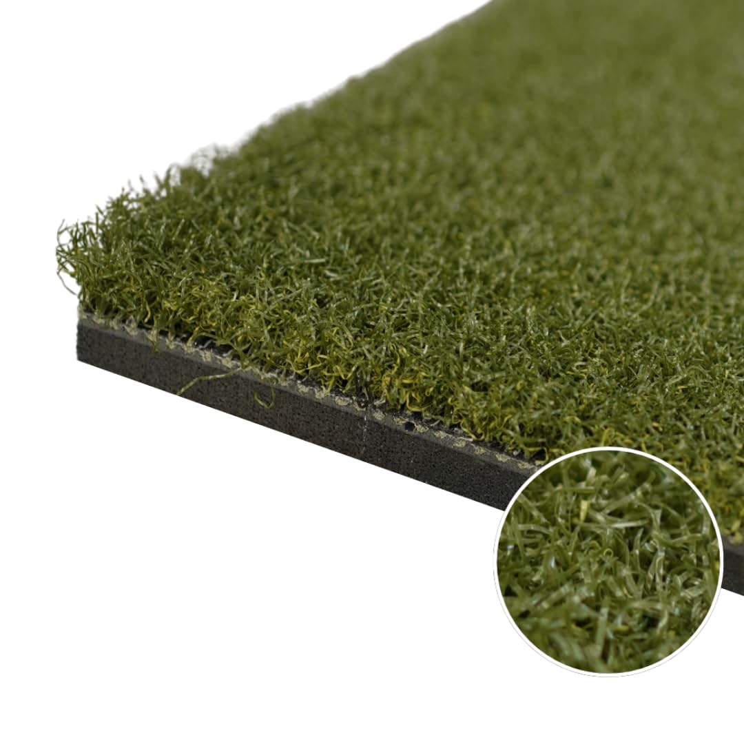 Country Club First Cut by Real Feel Golf Mats 5x5 ft, Indoor & Outdoor Turf Hitting Mat | Heavy Duty Practice Mat Simulates First Cut/Rough Surface | Bounce Free Swing | Advanced Foam Backing