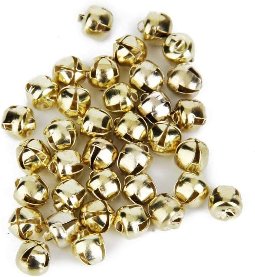100 Pieces Jingle Bells, 6mm Christmas Craft Bells for DIY Festival Party Decorations Yellow 6mm Jingle Bell, Mini Jingle Bell, Jingle Bell Ornaments, Jingle Bell Ornaments Bulk, Jingle Bell