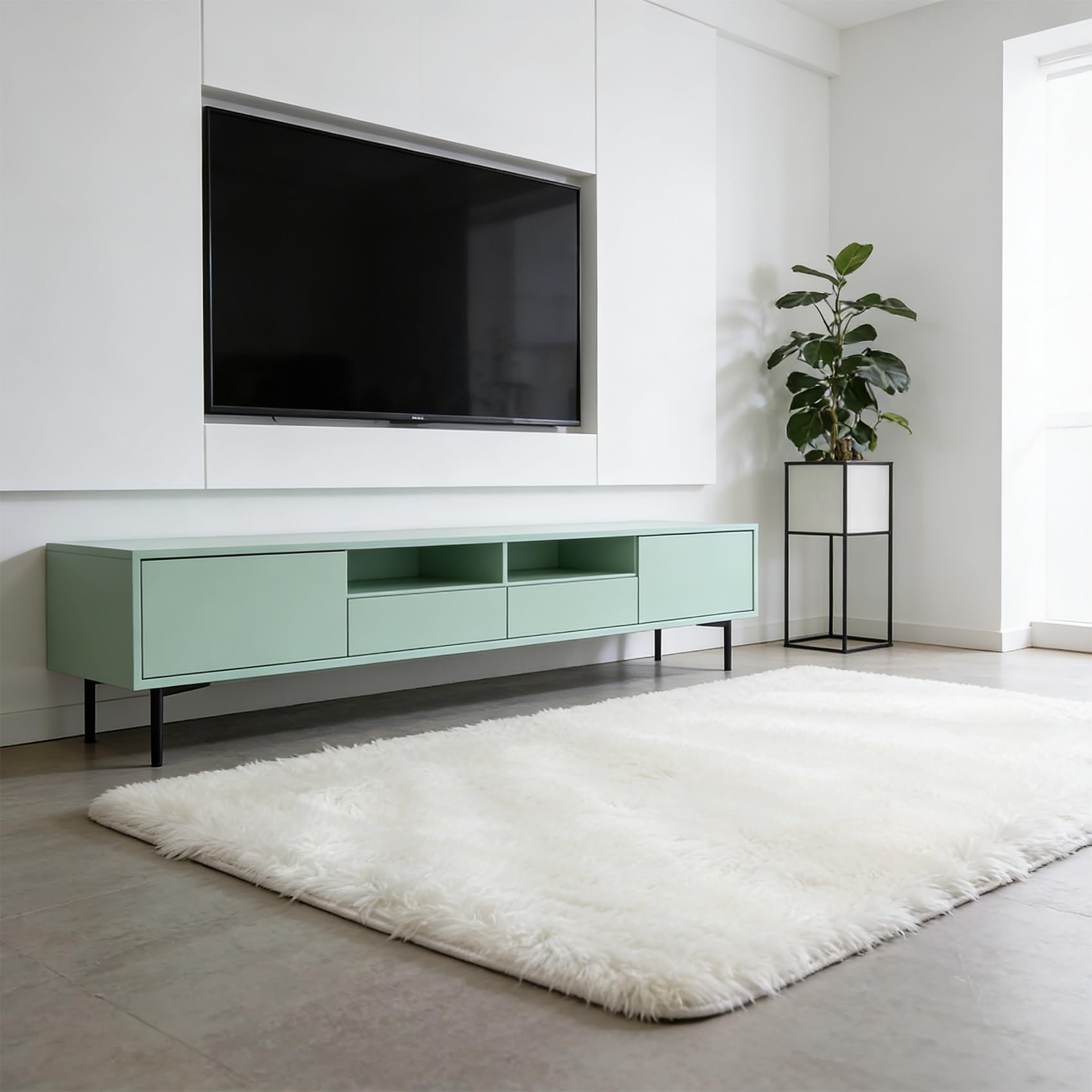 Dywan Shaggy 171 x 270 cm Antypoślizgowy, Miękki, Elegancki, Łatwy Do Czyszczenia, Nie Gubi Włosia, Zmywalny Minimalistyczny Dywan Do Sypialni, Salonu, Kuchni, Korytarza, Biały