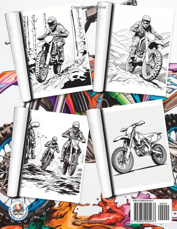 Miniatura 2 de Motocross Mania - A Dirt Bike Coloring Book 45 Original Motocross And Dirt Bike Coloring Designs For Kids And Adults
