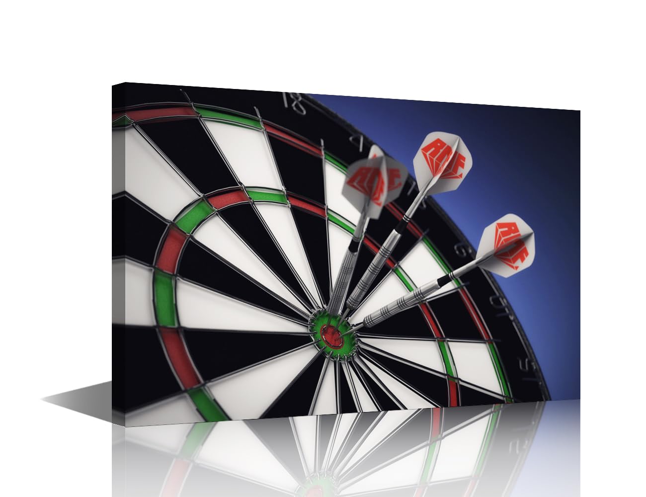 TISHIRON Black and White Wall Art Dart Plate Painting Artwork Dart Hits the Bullseye Canvas Pictures Print Contemporary Wall Art for Bar Club Living Room Stretched Framed Ready to Hang 24x16 in