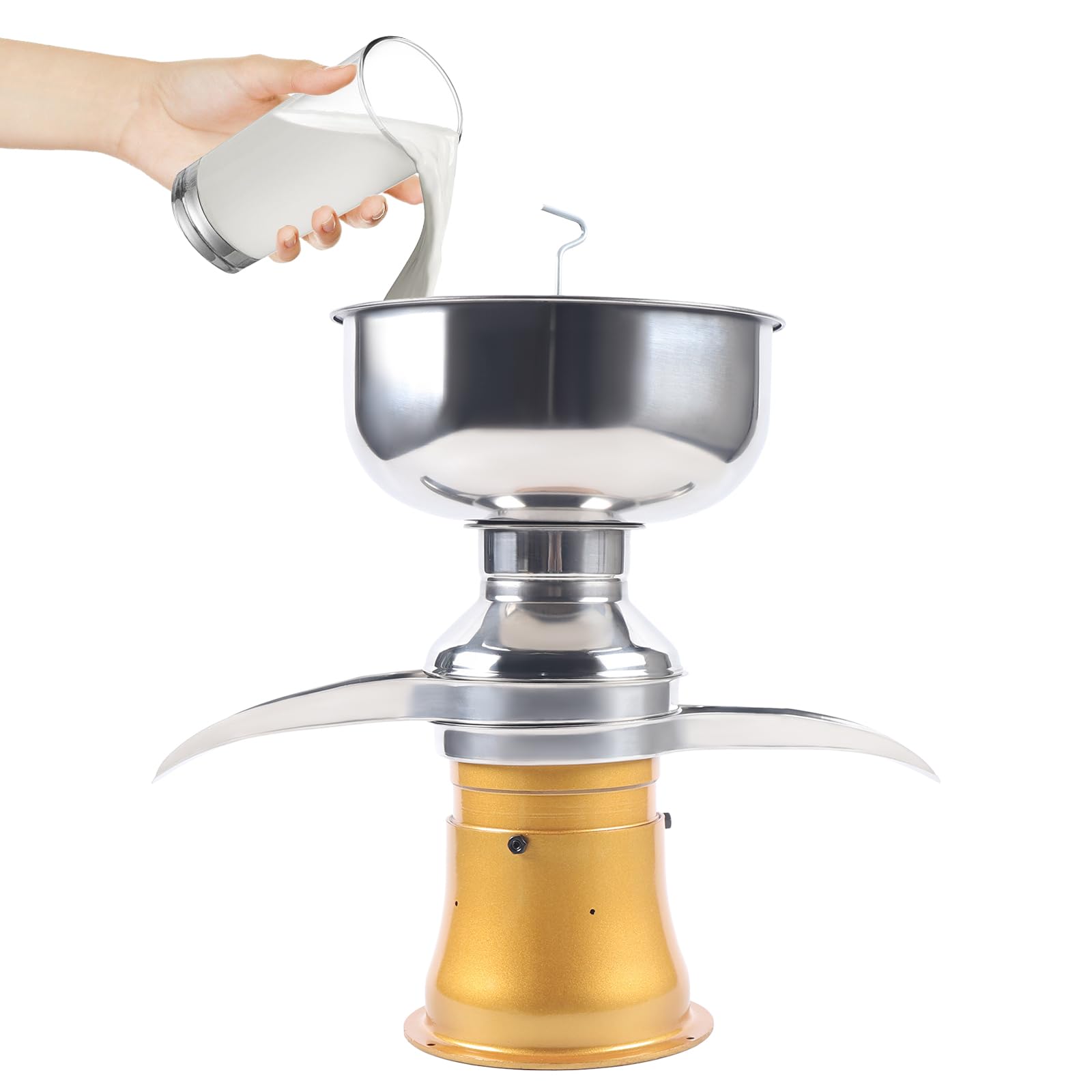 Centrifugeuse à lait électrique de 5 litres 30 W Séparateur de crème de lait en acier inoxydable 9800-11000 tr/min Séparateur de lait multifonction utilisé pour séparer la crème et le lait