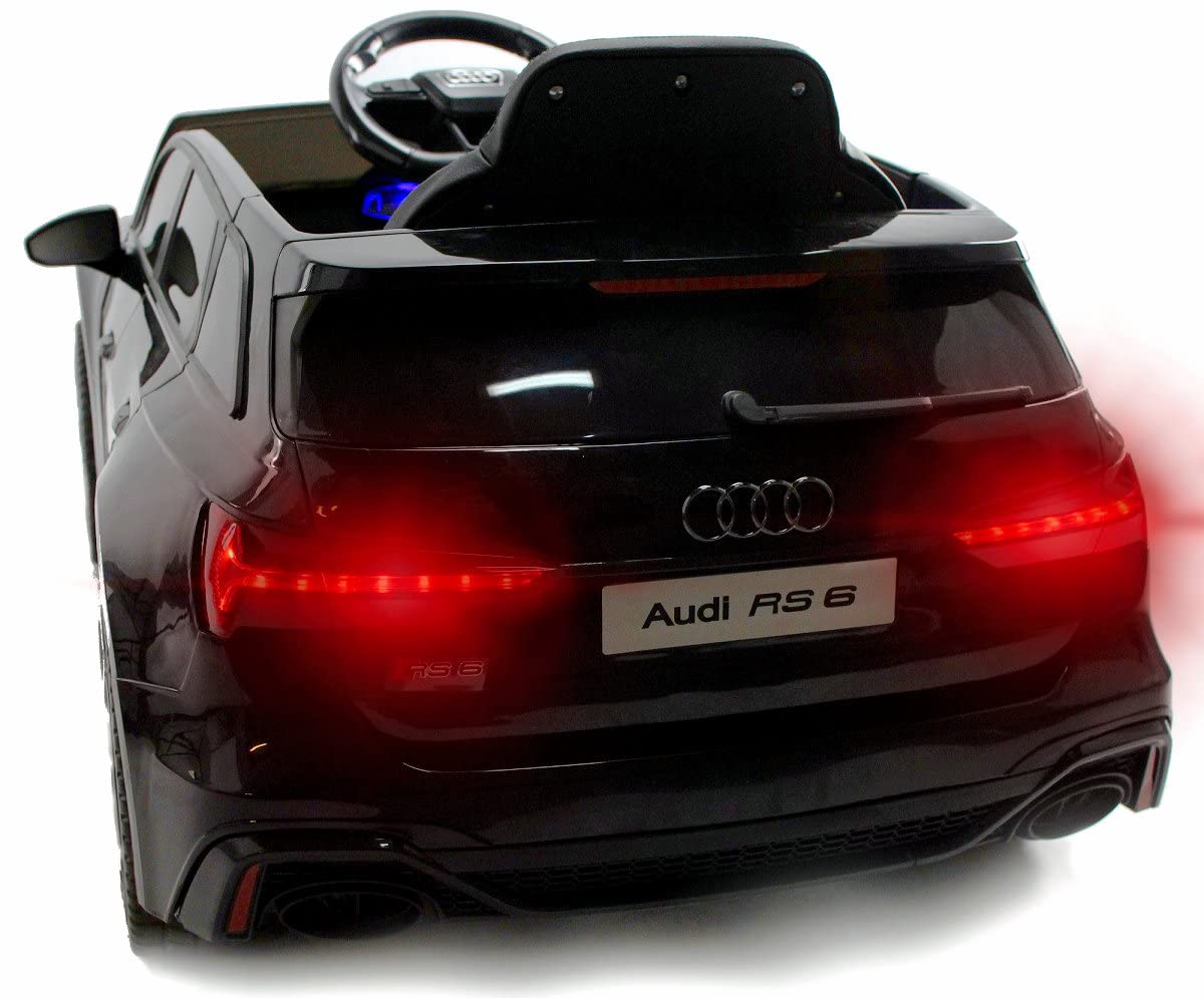 Playhouse Kinder Elektroauto Lizenz Audi RS6 12V 7ah, 4 Stoßdämpfer, Eva Räder,Ledersitz, Fernbedienung 2.4g, Kinderauto Kinderfahrzeug (4.Blau)