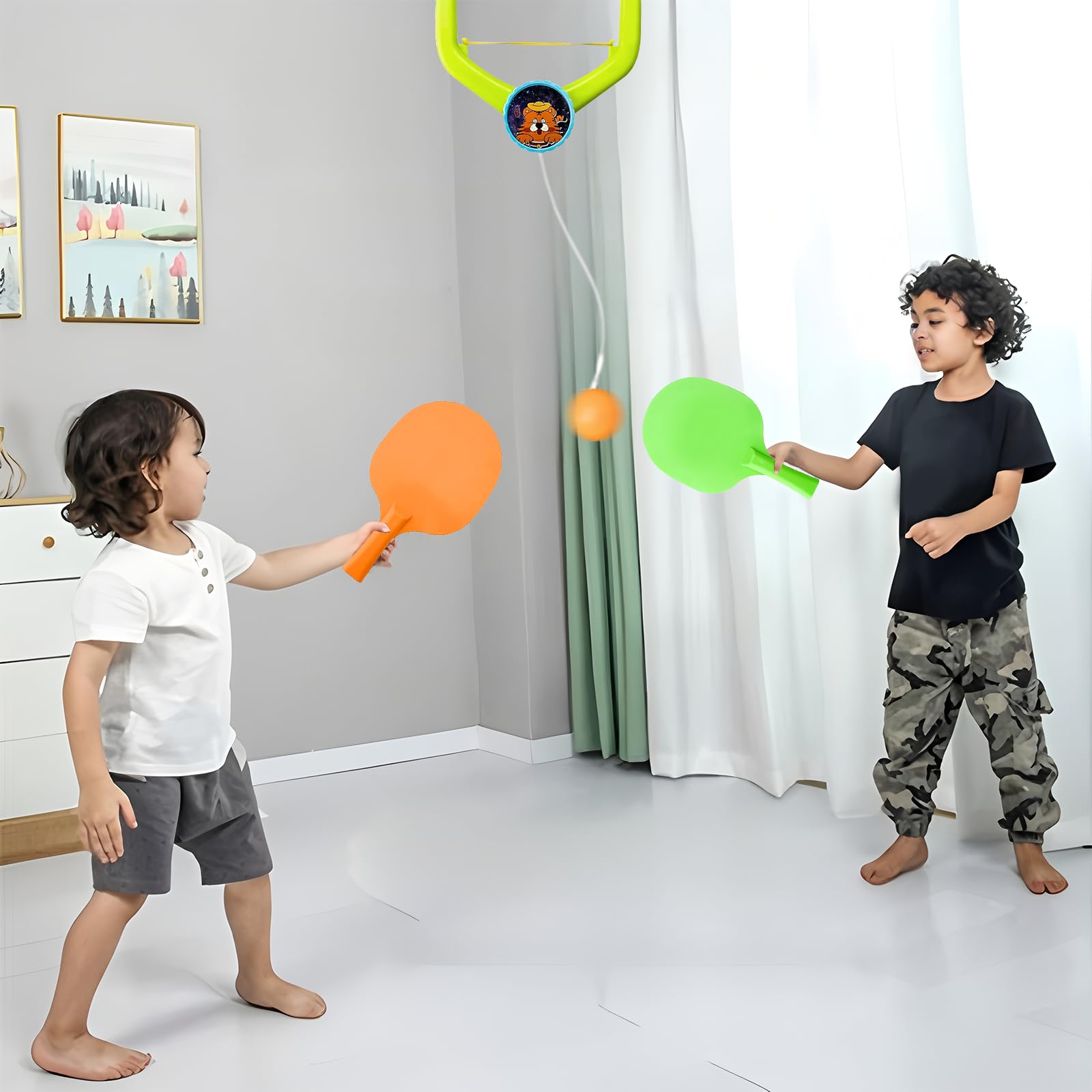 Jeu de Ping-Pong à Porte Réglable, Tennis de Table d'intérieur à Suspendre, Entraîneur de Table Suspendu, Entraîneur de Table Suspendu pour Enfant Adulte