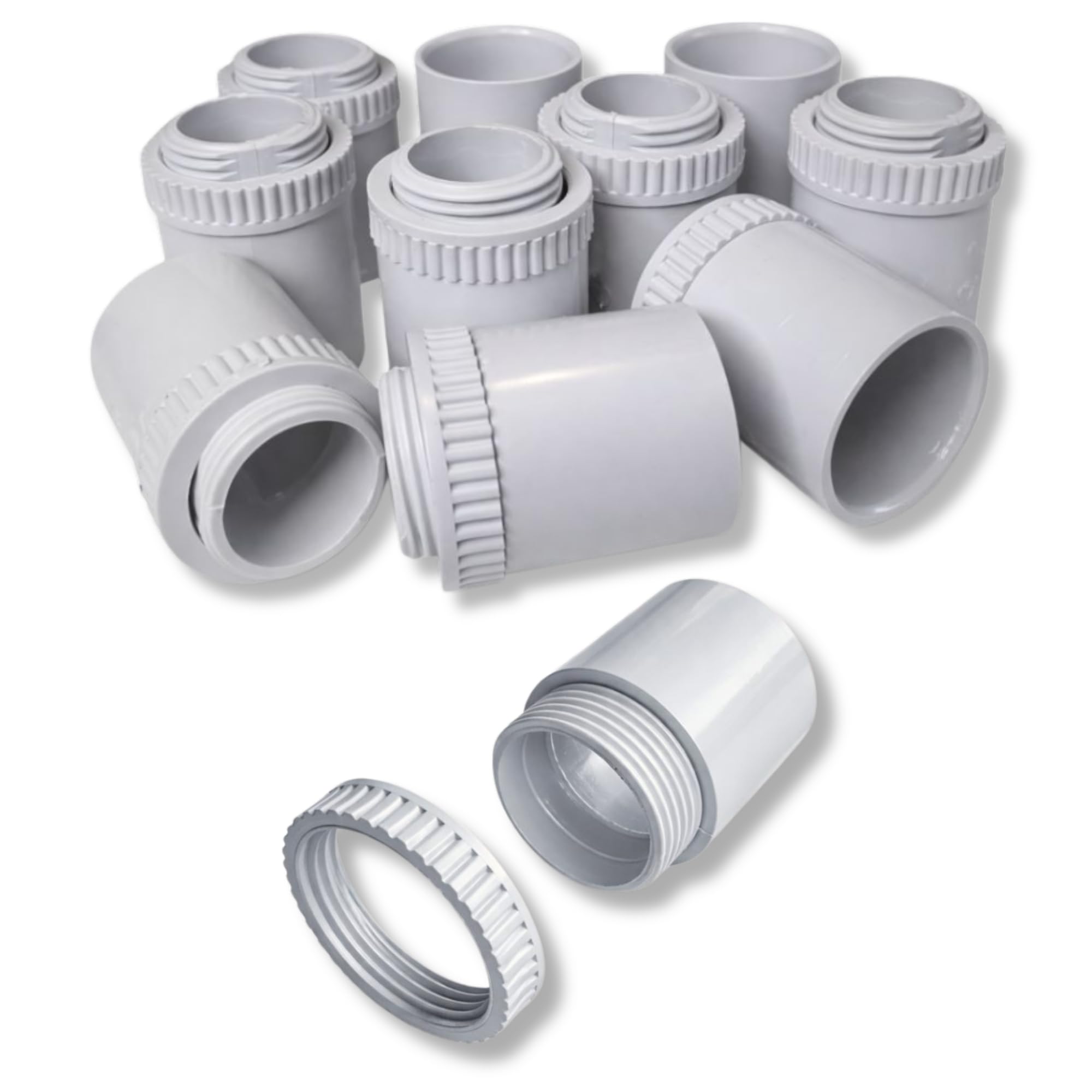 20mm PVC Male Conduit Adaptor White – Pack of 10