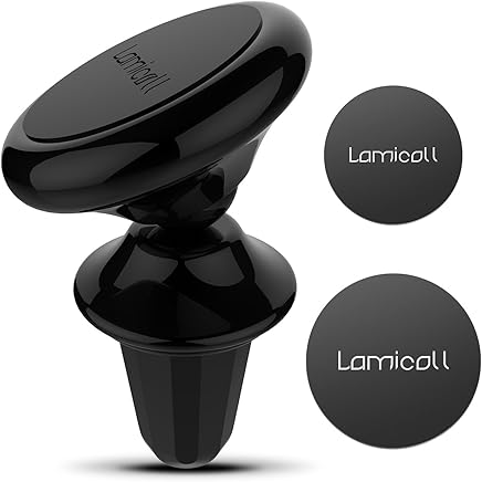Soporte M?vil Coche, Lamicall Magn?tico Soporte Tel?fono : Universal Soporte para Phone e Smartphones para Phone Xs Max XR X, 8, 7, 6S, 5S, Samsung S8, S7, Huawei, otras Android Smartphones - Negro