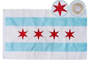 Embroidered Chicago City Flag for Patriotic Outdoor Display