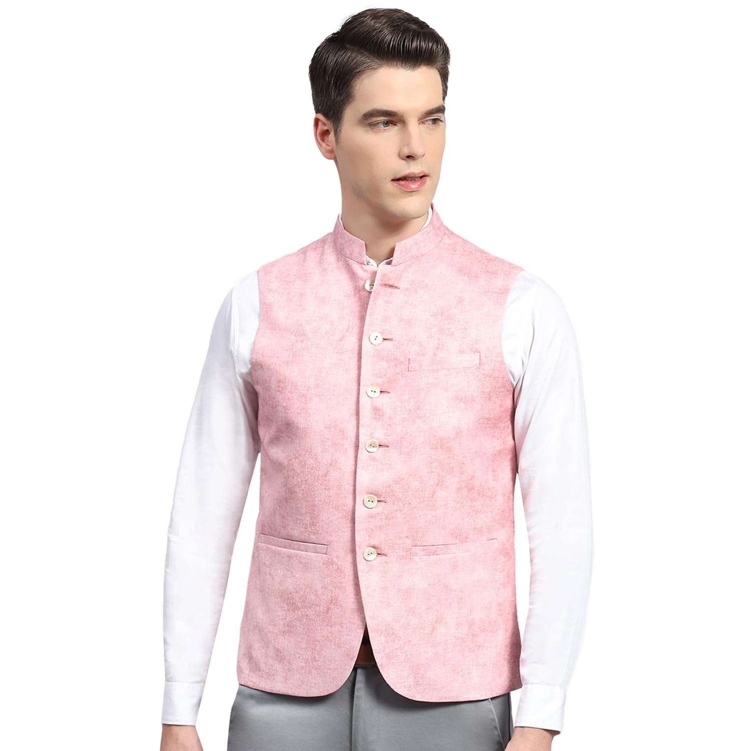 monte carlo Mens Self Design Mandarin Collar Sleeveless Regular Fit Nehru (224021034-picture-19